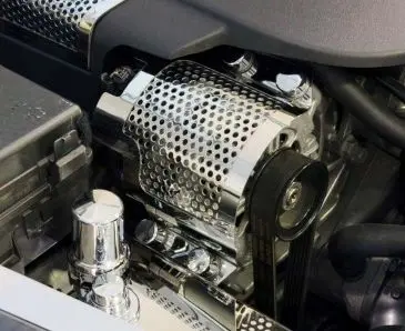 2009-2011 Corvette Zr1 Only - Alternator Cover Perforated Style | Polished Stainless Steel 1
