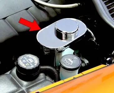 2009-2013 C6 Corvette - Brake Master Cylinder Cover W/Cap Cover (2009-13 Only)| Polished Stainless 1