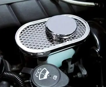 2009-2013 C6/Z06/Gs Corvette - Master Cylinder Cover | Perforated Stainless W/Chrome Cap Cover 1