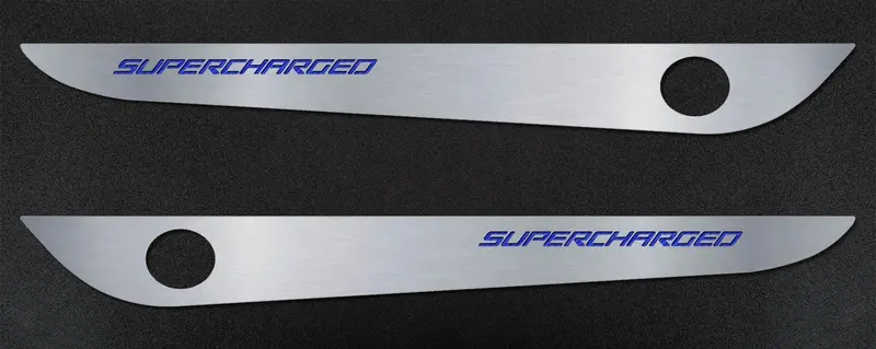 2010-2013 C6 Corvette - Door Guards With Grand Sport Inlay 2Pc | Brushed Stainless, Choose Color 15