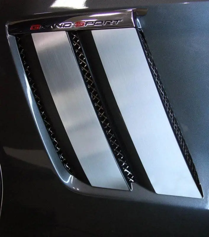 2010-2013 C6 Grand Sport Corvette - Fender Trim Plates 4Pc | Brushed Stainless Steel 2
