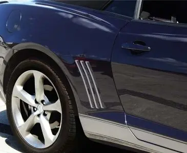 2010-2013 Camaro - Rear Side Fender Vent Grille Vinyl Inserts | Satin Stainless Look Vinyl 1