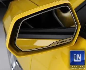 2010-2013 Camaro - Side View Mirror Trim 'Camaro' Style 2Pc | Brushed Stainless Steel 1