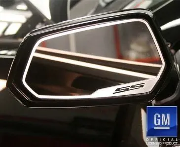 2010-2013 Camaro Ss - Side View Mirror Trim 'Ss' Style 2Pc | Brushed Stainless Steel 1