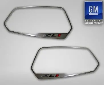 2010-2013 Camaro Zl1 - Side View Mirror Trim Zl1 Style 2Pc | Brushed Stainless Steel 1