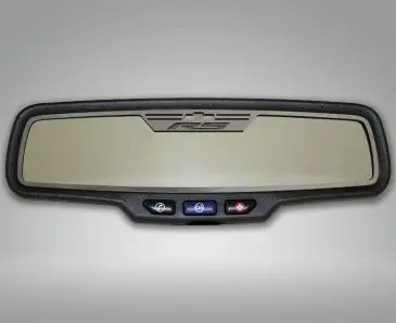 2010-2014 Camaro Rs - Rear View Mirror Trim 'Rs' Rectangle Mirror| Brushed Stainless Steel 1