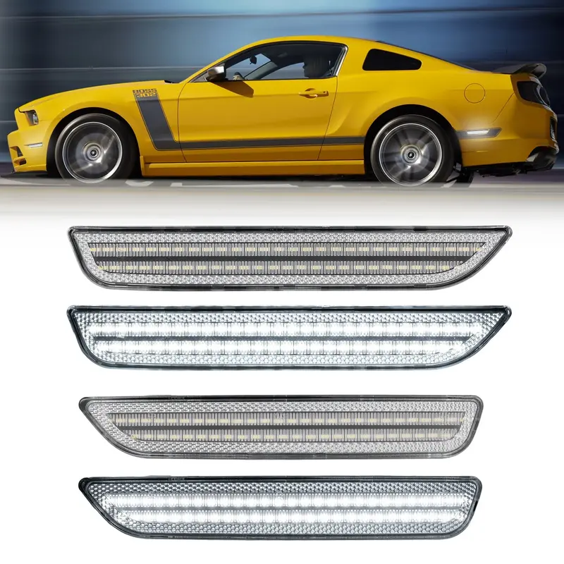 2010-2014 Ford Mustang Clear White Led Side Markers 1