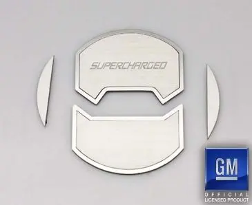 2010-2015 Camaro - Round A/C Vent Covers Etched Supercharged 8Pc | Brushed Stainless Steel 1