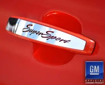 2010-2015 Camaro Ss - Exterior Door Handle Plate Etched 'Super Sport' 2Pc | Stainless Steel 1