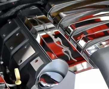 2010-2015 Camaro Ss - Fuel Rail Covers Tribal Flame Style 2Pc | Polished Stainless Steel, Choose Inlay Color 1