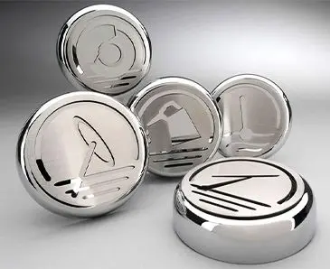 2010-2022 Camaro - Executive Series Fluid Cap Covers 5Pc | Triple Plated Chrome W/Brushed Top 1