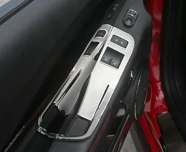 2012-2013 Camaro Coupe Only - Deluxe Door Handle Pull/Switch Trim Plates | Brushed Stainless Steel W/Polished Trim 1