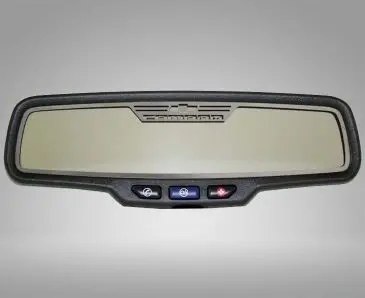 2012-2013 Camaro - Rear View Mirror Trim 'Camaro' Rectangle Mirror | Brushed Stainless 1
