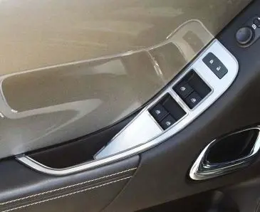 2012-2014 Camaro Convertible Only - Door Handle Pull/Switch Deluxe Trim Plate 2Pc | Brushed Stainless Steel 1