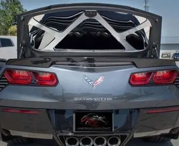 2014-2019 C7 Corvette Convertible Only - Trunk Lid Trim Kit Polished W/Brushed Brace | Stainless Steel 1