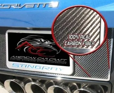 2014-2019 C7 Corvette Stingray - Tag Back-Plate | Carbon Fiber With Stainless Steel Trim 1