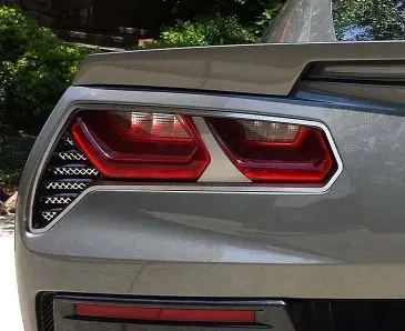 2014-2019 C7 Z06/Grand Sport - Matrix Series Alumi-Steel Tail Light Grilles 2Pc | Polished Stainless/Aluminum 1