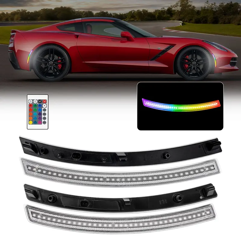 2014-2019 Chevrolet Corvette Rgb Clear C7 Led Side Marker 1