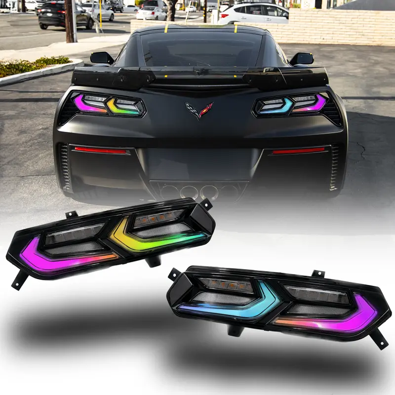 2014-2019 Chevy Corvette C7 Umbra Rgb Led Tail Lights (Clear Lens) 1