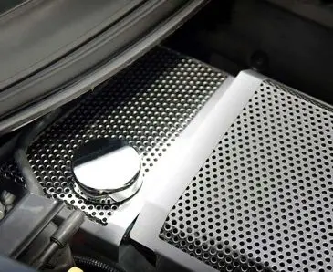 2014-2019 Corvette Z06/Zr1/Z51/C7 Stingray - Perforated/Brushed Water Tank Cover | Stainless Steel 1
