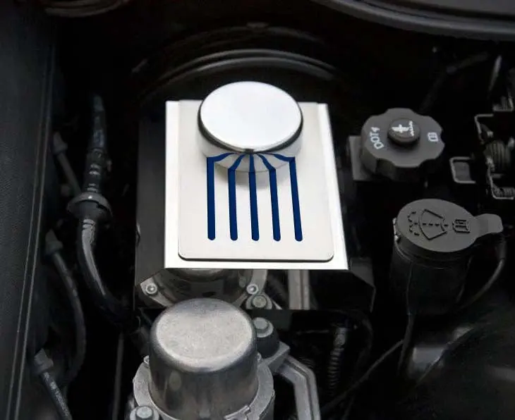 2014-2019 Z06/Z51/Zr1/C7- Brake Master Cylinder Cover W/Ribbed Slots Auto Trans. | Polished Stainless, Choose Color 11