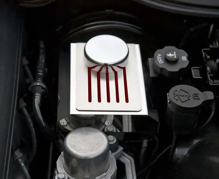 2014-2019 Z06/Z51/Zr1/C7- Brake Master Cylinder Cover W/Ribbed Slots Auto Trans. | Polished Stainless, Choose Color 12