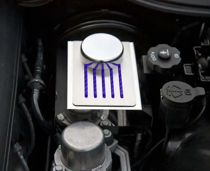 2014-2019 Z06/Z51/Zr1/C7- Brake Master Cylinder Cover W/Ribbed Slots Auto Trans. | Polished Stainless, Choose Color 15