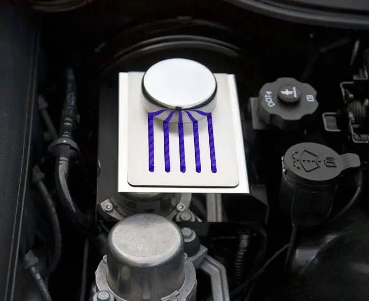 2014-2019 Z06/Z51/Zr1/C7- Brake Master Cylinder Cover W/Ribbed Slots Auto Trans. | Polished Stainless, Choose Color 3