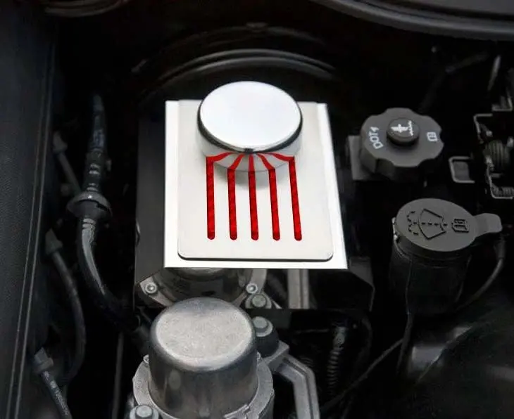 2014-2019 Z06/Z51/Zr1/C7- Brake Master Cylinder Cover W/Ribbed Slots Auto Trans. | Polished Stainless, Choose Color 5