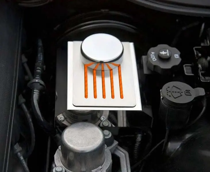 2014-2019 Z06/Z51/Zr1/C7- Brake Master Cylinder Cover W/Ribbed Slots Auto Trans. | Polished Stainless, Choose Color 7