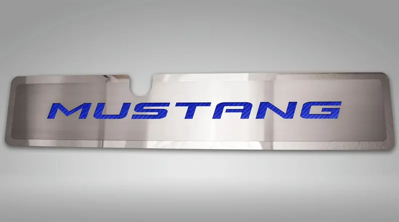 2015-2017 Mustang Gt/Ecoboost - Radiator Cover Vanity Plate 'Mustang' | Brushed, Choose Inlay Color 5