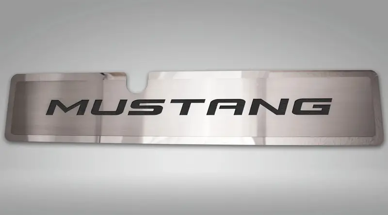 2015-2017 Mustang Gt/Ecoboost - Radiator Cover Vanity Plate 'Mustang' | Brushed, Choose Inlay Color 6
