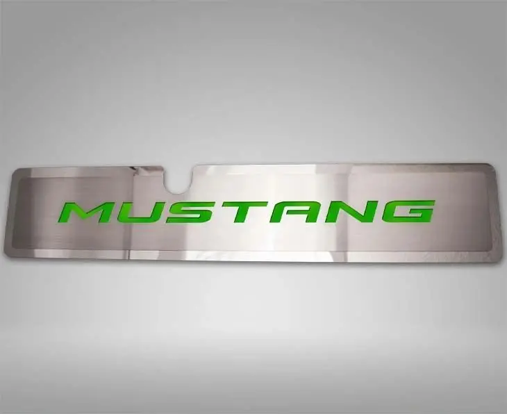 2015-2017 Mustang Gt/Ecoboost - Radiator Cover Vanity Plate 'Mustang' | Brushed, Choose Inlay Color 7