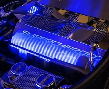 2015-2019 Corvette Z06 Stingray - Illuminated Fuel Rail Covers Supercharged | Stainless Steel, Choose Led Color 1