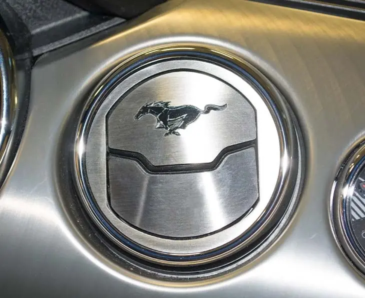 2015-2020 Mustang 50Th - A/C Vent Etched Pony Style Trim Kit 2Pc | Brushed Stainless Steel 1
