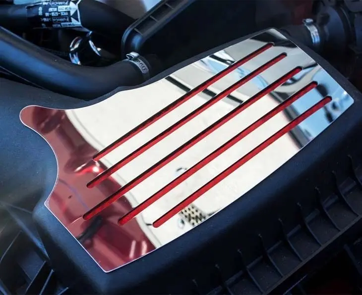 2015-2020 Mustang Gt - Air Box Accent Plate | Polished Stainless Steel, Choose Inlay Color 2