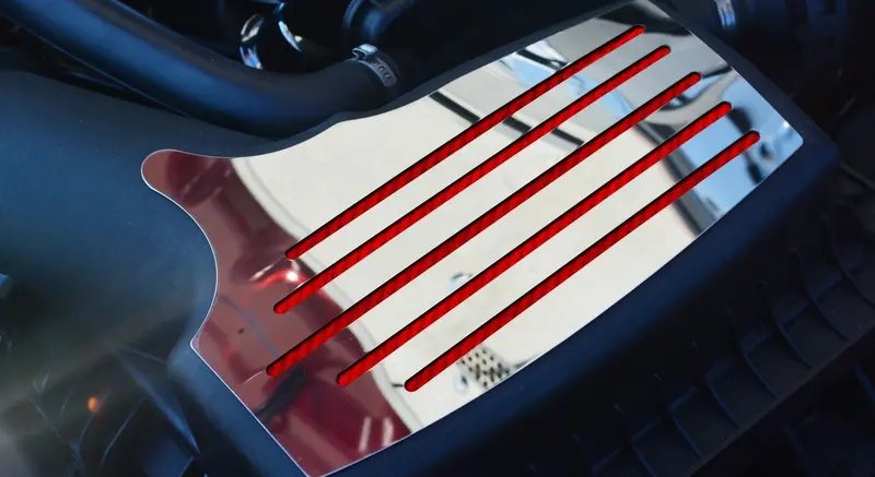 2015-2020 Mustang Gt - Air Box Accent Plate | Polished Stainless Steel, Choose Inlay Color 4