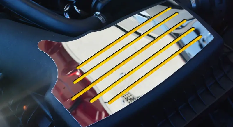2015-2020 Mustang Gt - Air Box Accent Plate | Polished Stainless Steel, Choose Inlay Color 7
