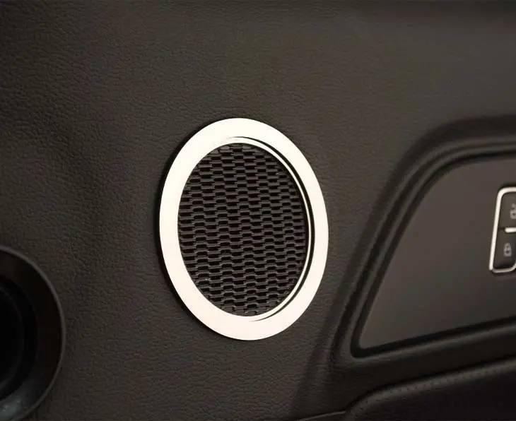 2015-2020 Mustang - Midrange Speaker Trim Kit 2Pc | Polished Stainless Steel 1