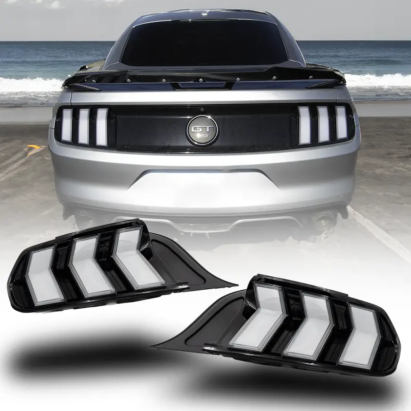 2015-2023 Mustang S550 Euro Tail Lights (Clear/Smoked) 1