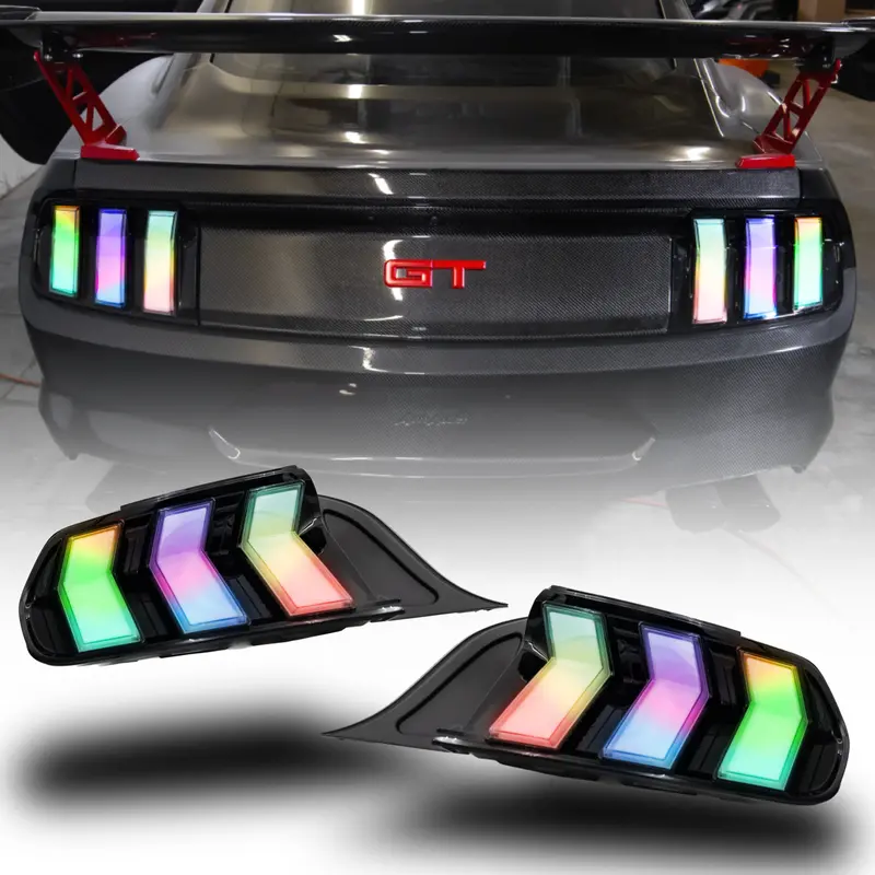 2015-2023 Mustang S550 Euro Taillights S650 Style Rgb (Clear/Smoked) 1