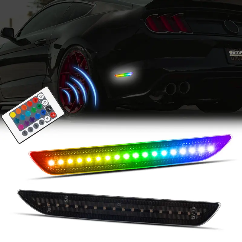 2015-2023 Mustang S550 Rgb Smoked Led Side Marker 1