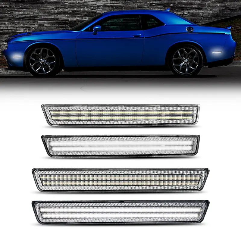 2015-2024 Dodge Challenger Clear White Led Side Markers 1