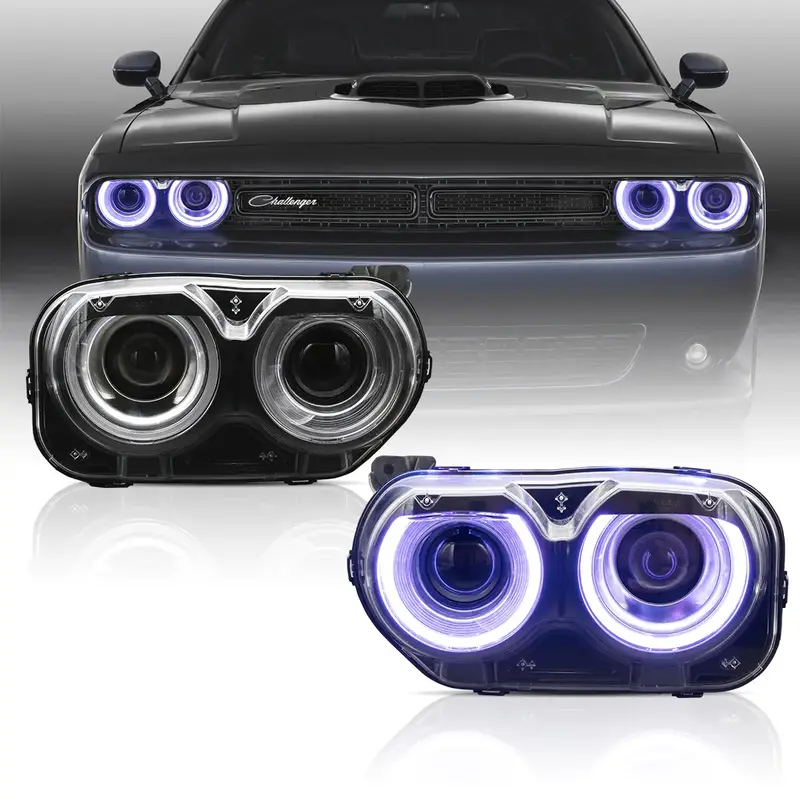 2015-2024 Dodge Challenger Rgb Color Change Oem Replica Headlights 1