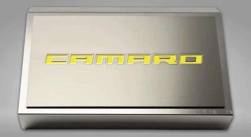 2016-2021 Camaro - Fuse Box Cover Brushed W/Brushed Camaro Top Plate 3