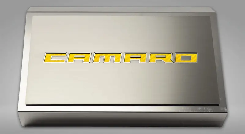 2016-2021 Camaro - Fuse Box Cover Brushed W/Brushed Camaro Top Plate 5