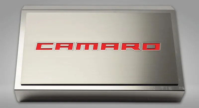 2016-2021 Camaro - Fuse Box Cover Brushed W/Brushed Camaro Top Plate 7