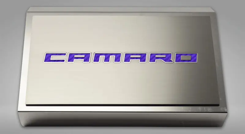 2016-2021 Camaro - Fuse Box Cover Brushed W/Brushed Camaro Top Plate 8