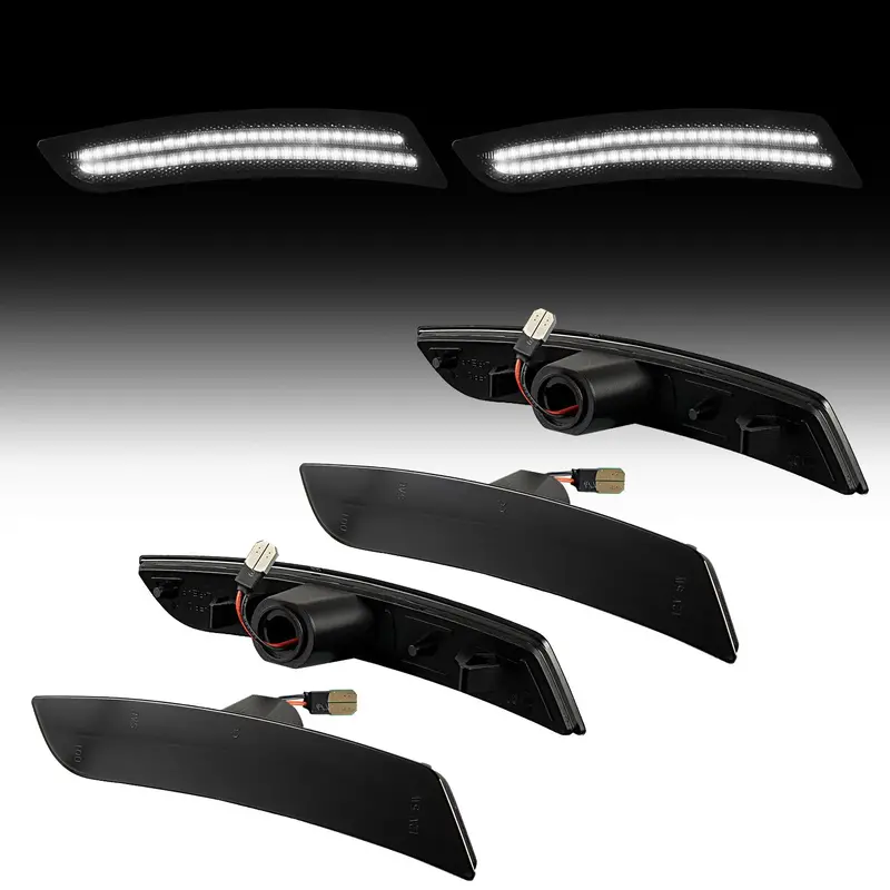 2016-2025 Chevrolet Camaro Smoked White Led Side Markers Set 2
