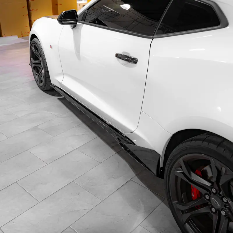 2016-2025 Chevy Camaro Evo Style Gloss Black Side Skirt Rockers Ss/Rs/Lt 1